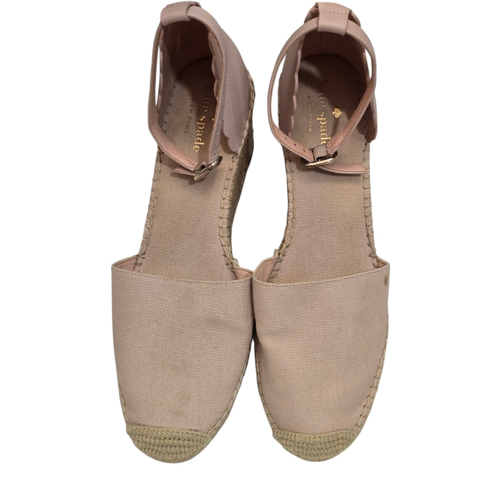 Kate Spade‎ Palina Blush Pink Espadrille 10B Ankle Strap Coastal Chic Balletcore - Picture 3 of 6